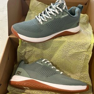 Women's Athletic Sneakers in Sage Green and Brown - Lightweight Comfort